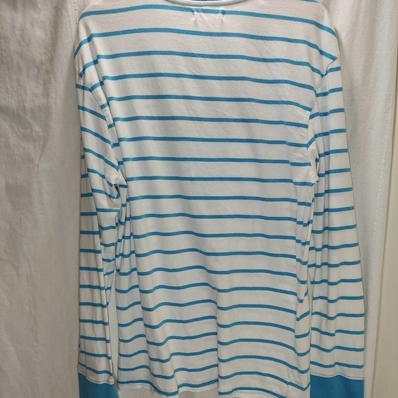 Pacsun Bermuda White/Blue Striped Long Sleeve Lounge Wear Top - Picture 5 of 9